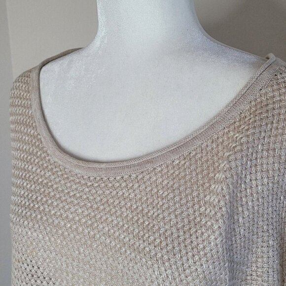 Joie Blush Neutral Linen Cotton Knit Scoop Neck Long Sleeve Sweater Size Small - Picture 7 of 12